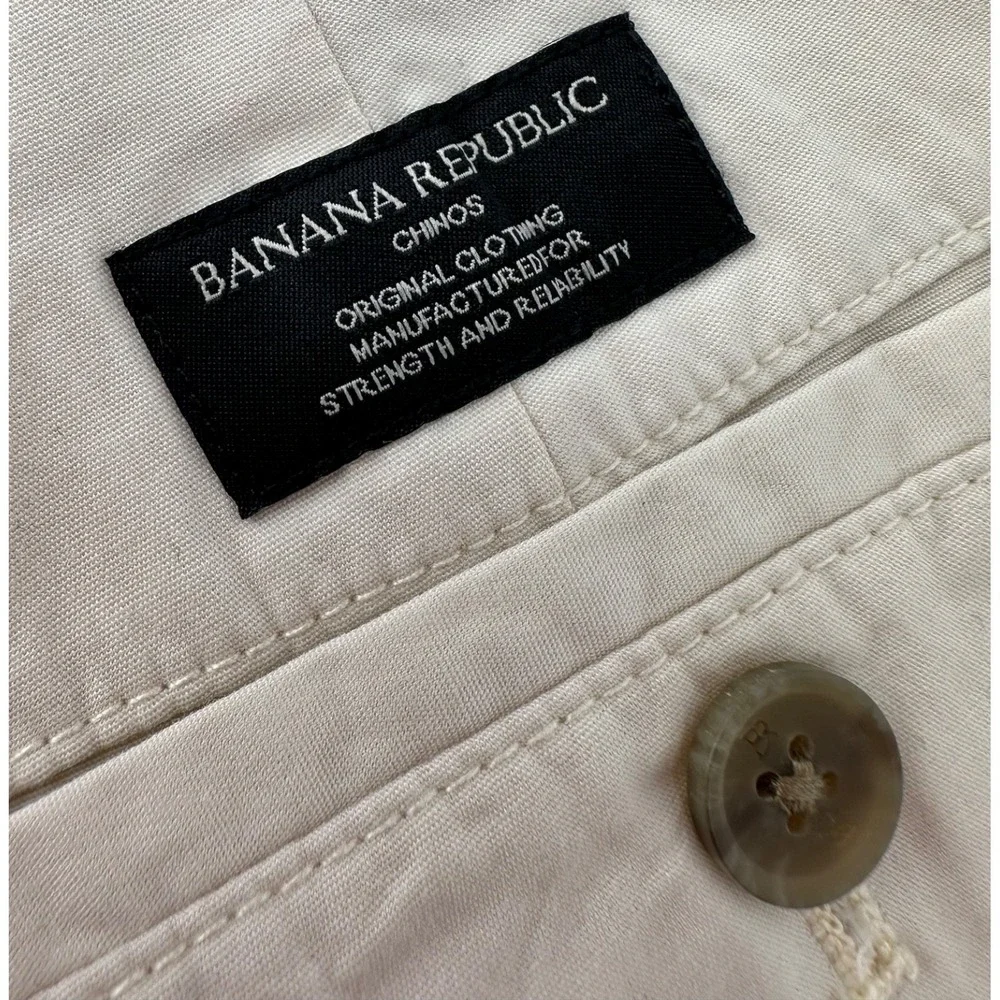 Banana Republic Summer Weight Chino Pants Men's 31x30 Slim Fit Light Khaki NEW